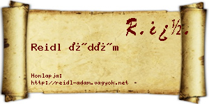 Reidl Ádám névjegykártya