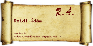 Reidl Ádám névjegykártya